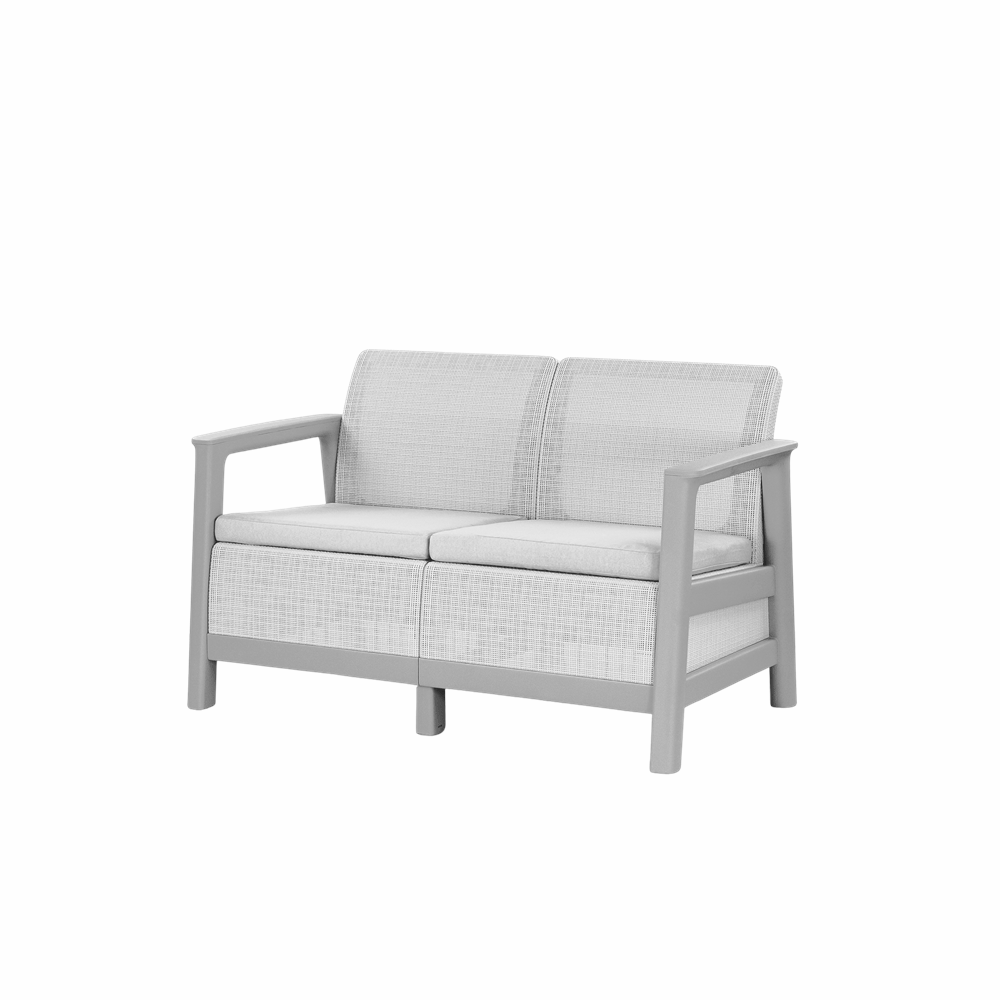 Set vrtnega pohištva Scandi Big linea duo z mizo za shranjevanje iz jute Sekundarna slika