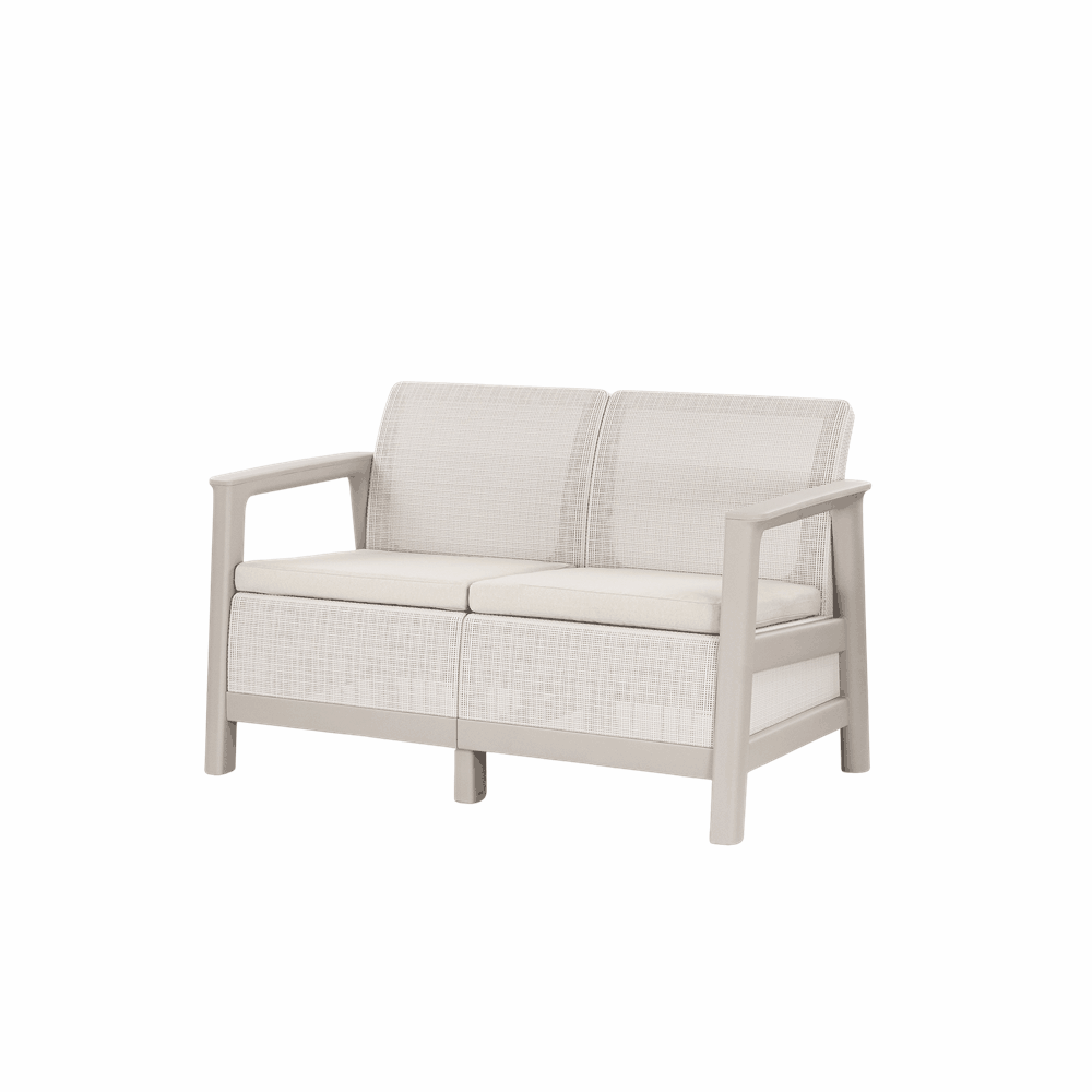 Set vrtnega pohištva Scandi Box max linea duo z mizo za shranjevanje iz jute