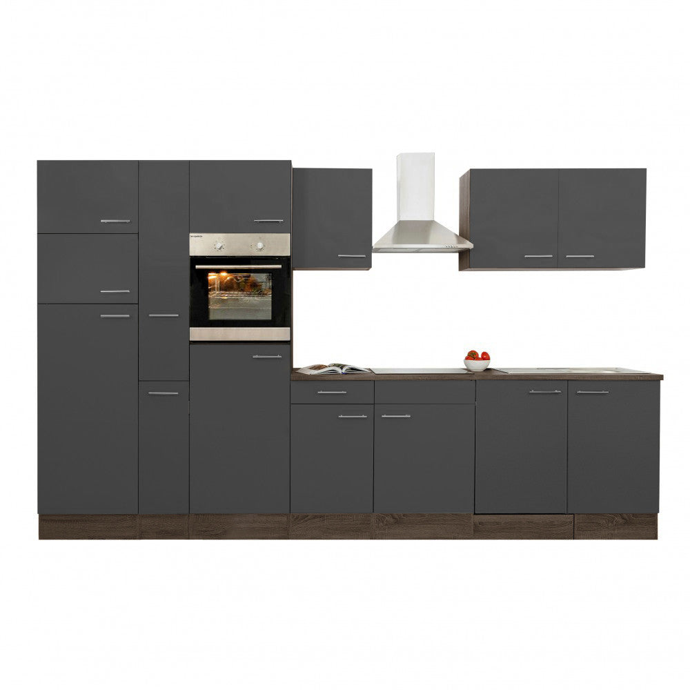 Konyhabútor szemből, beépített sütővel és felső szekrényekkel - Homelux, L360YAN